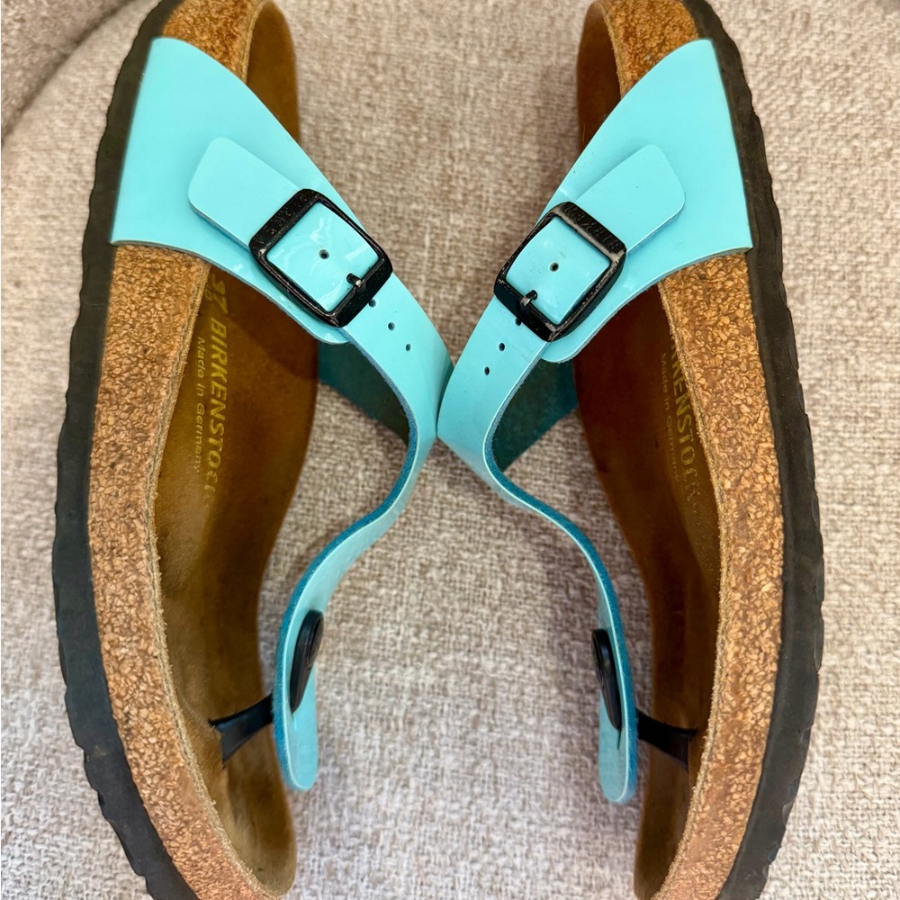 Aqua Gizeh Birkenstock Brown Suede Footbed size 37 - Picture 2 of 5